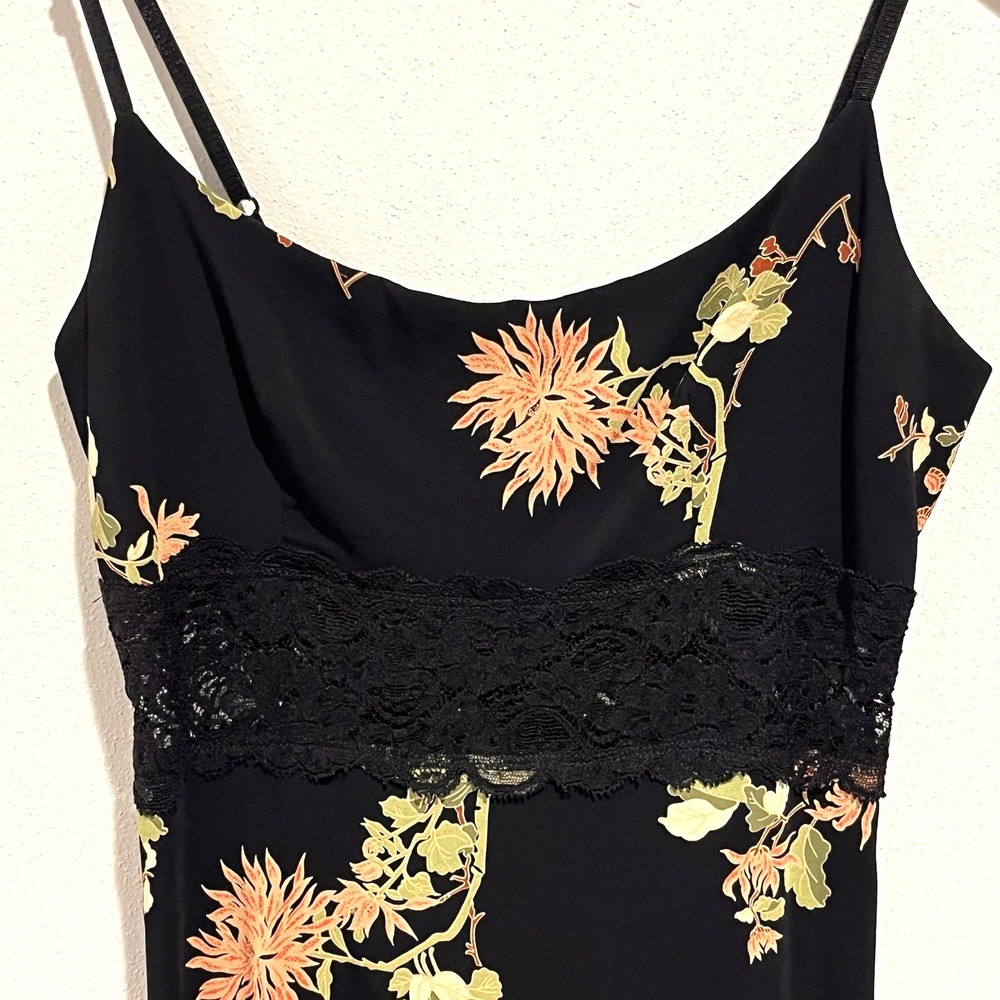 Vintage Bebe Babydoll Y2K Dress Midi Small Lace Sheer Mesh Slip Floral Romantic